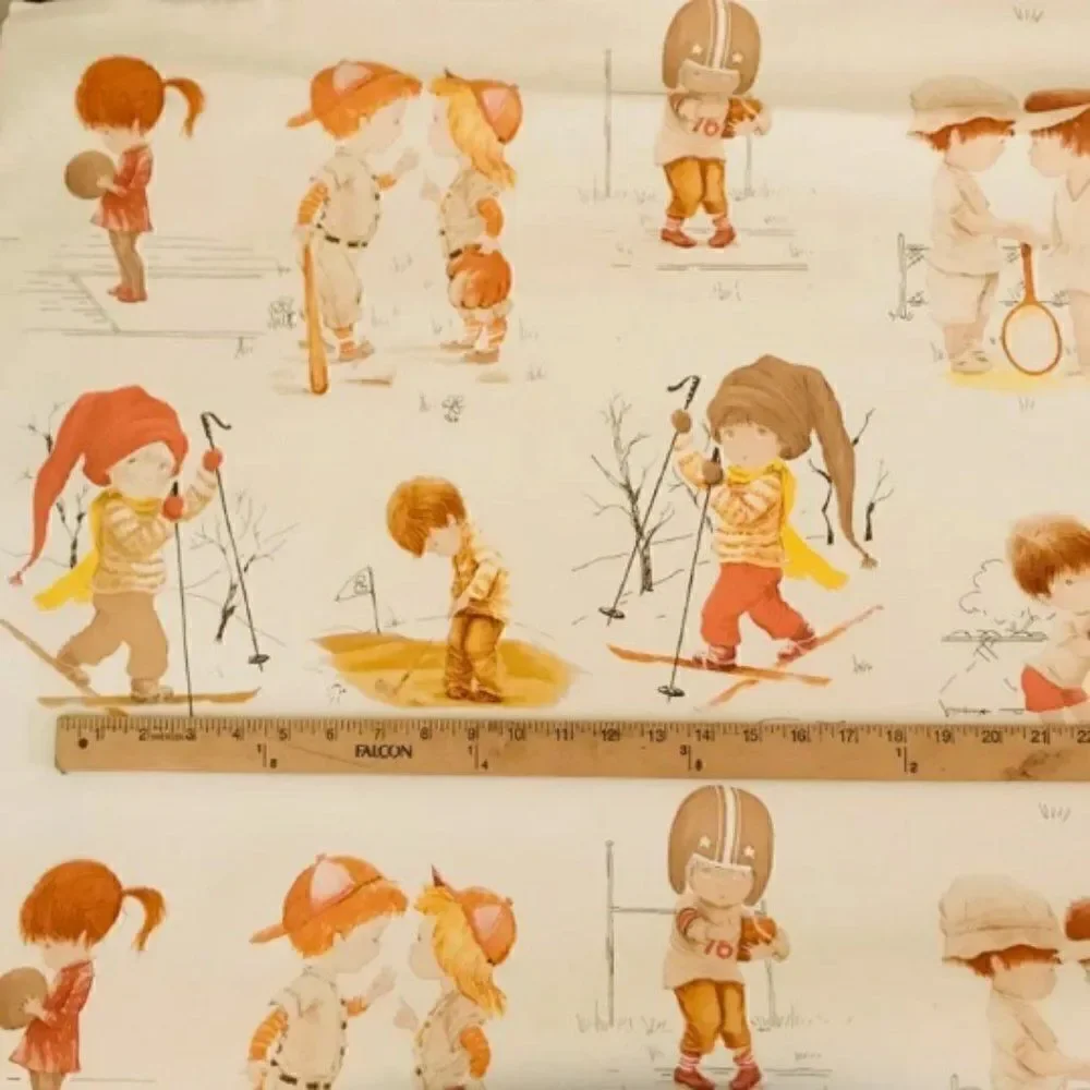 VINTAGE Wallpaper Fran Mar 1978 Nursery 2+ Roll Girls Bedroom Playroom 27'' W